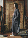 AVIVA JIFEI XUE 24 Autumn and Winter Wool Linen Denim Long Kimono Jacket AJX-FW24-LKJ-WLD-NZ Denim